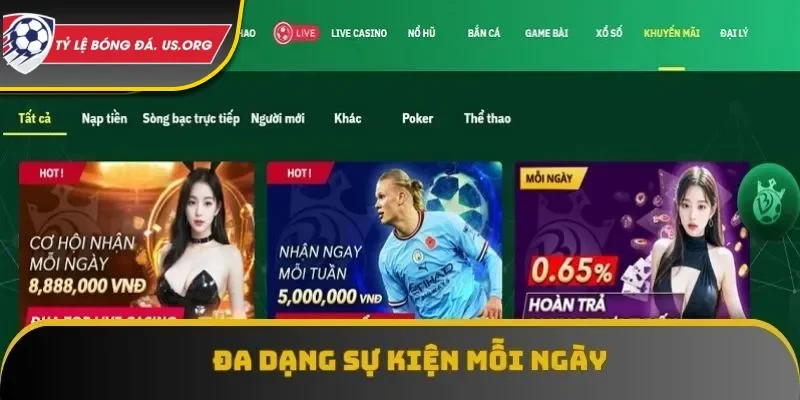 Vô vàn các sự kiện thưởng hấp dẫn